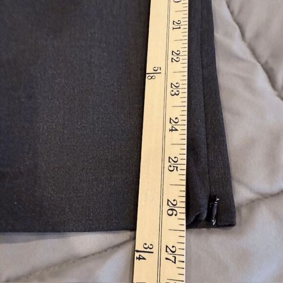 Alice + Olivia Stacey Slim Trouser Charcoal Gray Pockets Zip Hem Size 8 - Picture 12 of 14